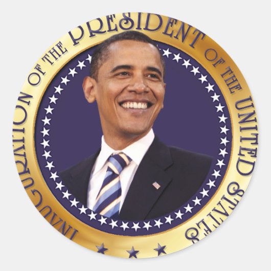 Barack Obama Ronde Sticker (Voorkant)