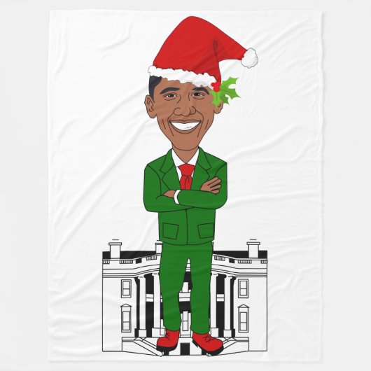 barack obama santa claus blanket fleece deken (Voorkant)