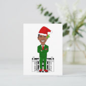 barack obama santa claus feestdagenkaart (Staand voorkant)