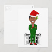 barack obama santa claus feestdagenkaart (Voorkant / Achterkant)