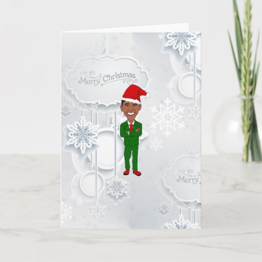 barack obama santa feestdagen kaart (Voorkant)