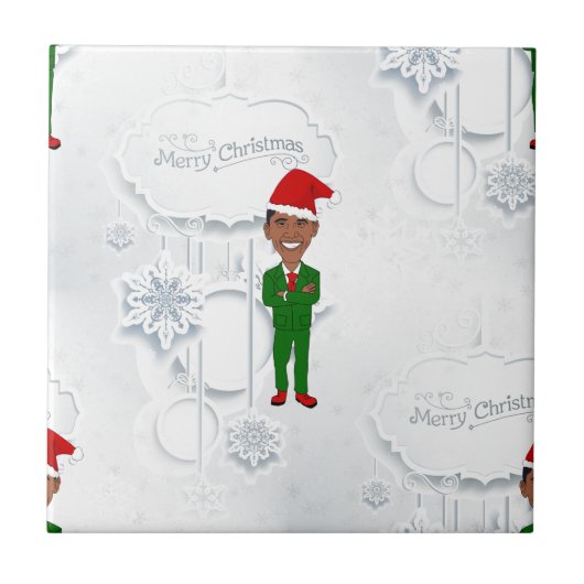 barack obama santa tegeltje (Voorkant)