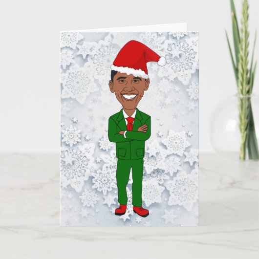 barack obama santas feestdagen kaart (Voorkant)