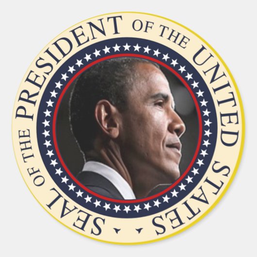 Barack Obama Seal Ronde Sticker (Voorkant)