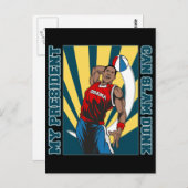 Barack Obama Slam Dunk Briefkaart (Voorkant / Achterkant)