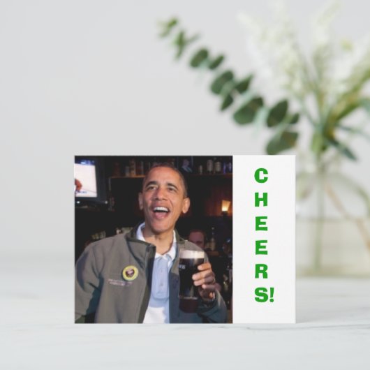 Barack Obama - St. Patrick's Day Toast Briefkaart (Staand voorkant)