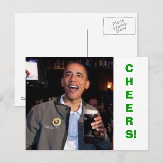 Barack Obama - St. Patrick's Day Toast Briefkaart (Voorkant / Achterkant)