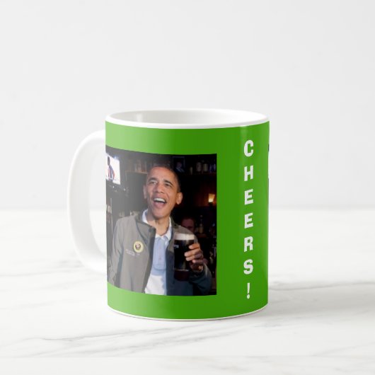 Barack Obama St. Patrick's Day Toast Mok (Voorkant links)