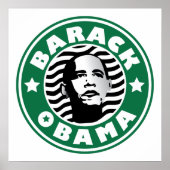 Barack Obama Star Caffeine green star koffiebok Poster (Voorkant)