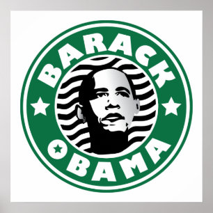 Barack Obama Star Caffeine green star koffiebok Poster