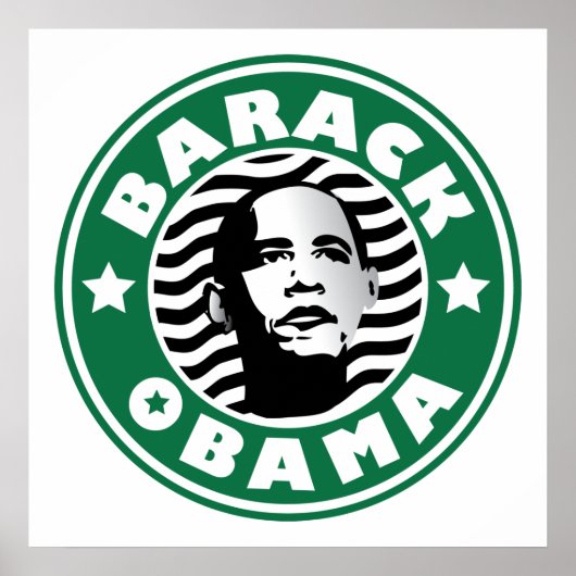 Barack Obama Star Caffeine green star koffiebok Poster (Voorkant)