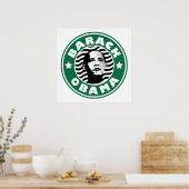 Barack Obama Star Caffeine green star koffiebok Poster (Keuken)