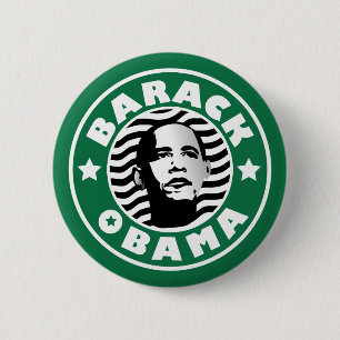 Barack Obama Star Caffeine Ronde Button 5,7 Cm