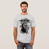 Barack Obama. Stencil Asphalt T-shirt (Voorkant volledig)