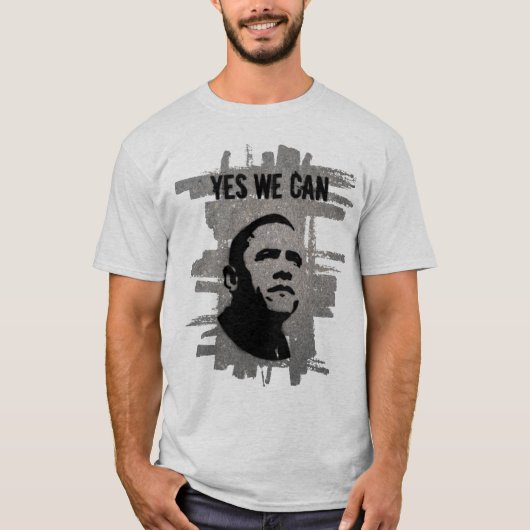 Barack Obama. Stencil Asphalt T-shirt (Voorkant)
