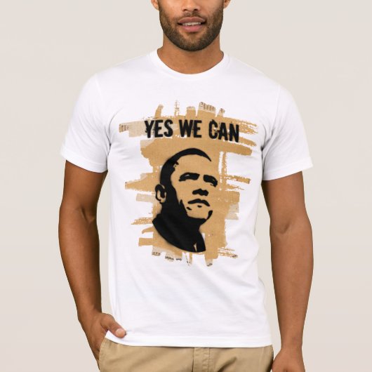 Barack Obama STENCIL bckgrndCardbrd T-shirt (Voorkant)
