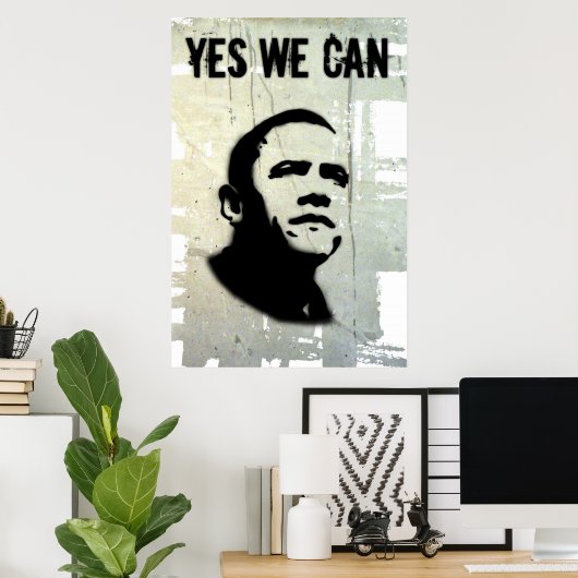 Barack Obama. Stencil concrt Poster (Thuiskantoor)