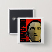 Barack Obama Super Hero Vierkante Button 5,1 Cm (Voorkant /achterkant)
