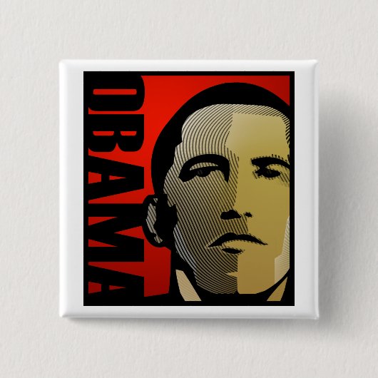 Barack Obama Super Hero Vierkante Button 5,1 Cm (Voorkant)