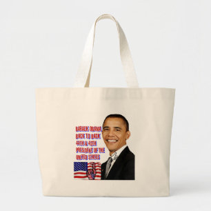 Barack Obama, terug naar achteren_ Grote Tote Bag