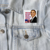 Barack Obama, terug naar achteren_ Vierkante Button 5,1 Cm (In situ)