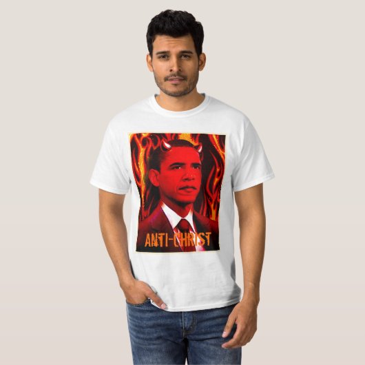 Barack Obama The Anti-Christus T-shirt (Voorkant volledig)