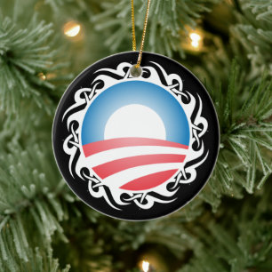 Barack Obama Tribal logo Keramisch Ornament