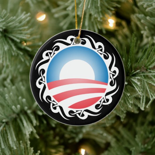 Barack Obama Tribal logo Keramisch Ornament (Boom)