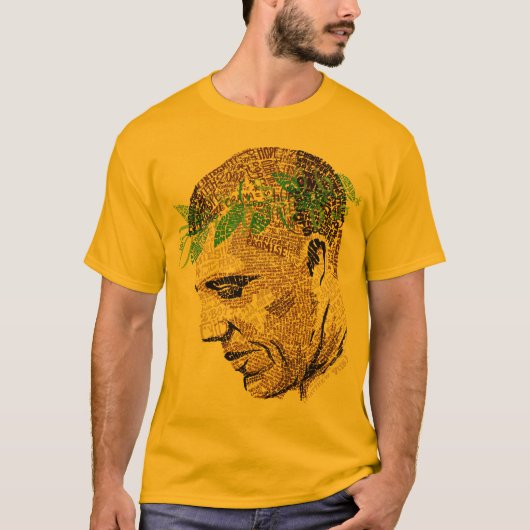 Barack Obama Typographic Portret T-shirt (Voorkant)