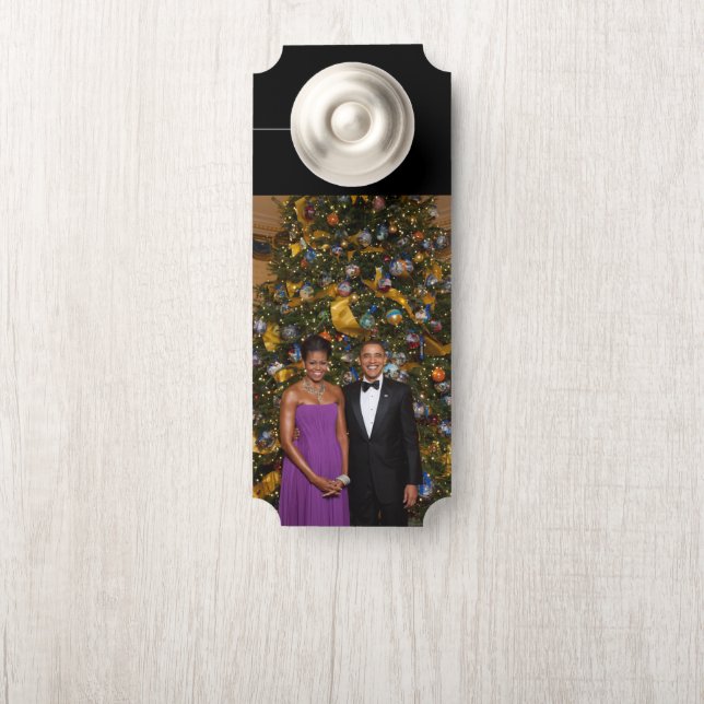 Barack Obama US President White House Kerstmis Deurhanger (Op knop)