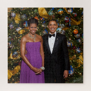 Barack Obama US President White House Kerstmis Legpuzzel