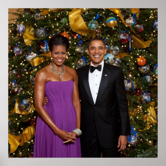 Barack Obama US President White House Kerstmis Poster (Voorkant)