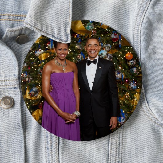 Barack Obama US President White House Kerstmis Ronde Button 6,0 Cm (In situ)