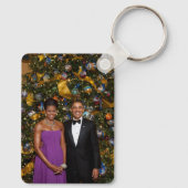 Barack Obama US President White House Kerstmis Sleutelhanger (Achterkant)
