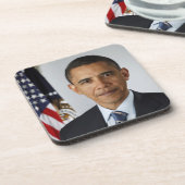 Barack Obama US President White House Portret Bier Onderzetter (Linkerzijde)