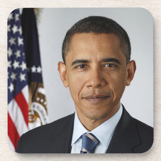 Barack Obama US President White House Portret Bier Onderzetter (Voorkant)