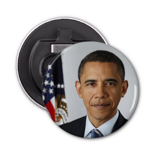 Barack Obama US President White House Portret Button Flesopener (Voorkant)
