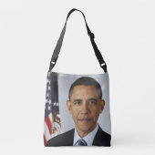 Barack Obama US President White House Portret Crossbody Tas (Achterkant)
