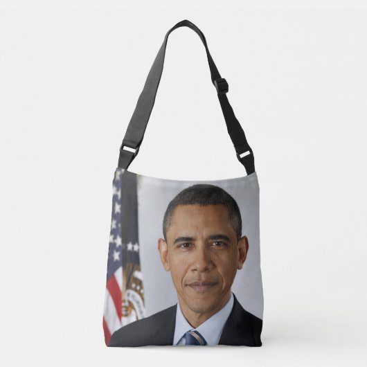 Barack Obama US President White House Portret Crossbody Tas (Voorkant)