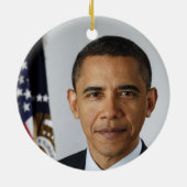 Barack Obama US President White House Portret Keramisch Ornament (Achterkant)