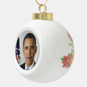 Barack Obama US President White House Portret Keramische Bal Ornament (Rechts)