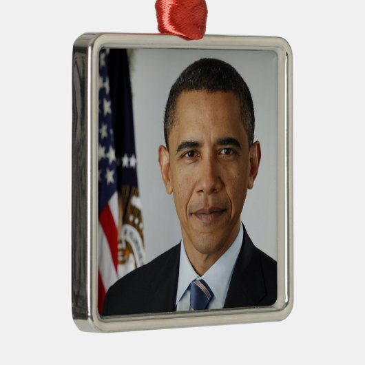 Barack Obama US President White House Portret Metalen Ornament (Rechts)