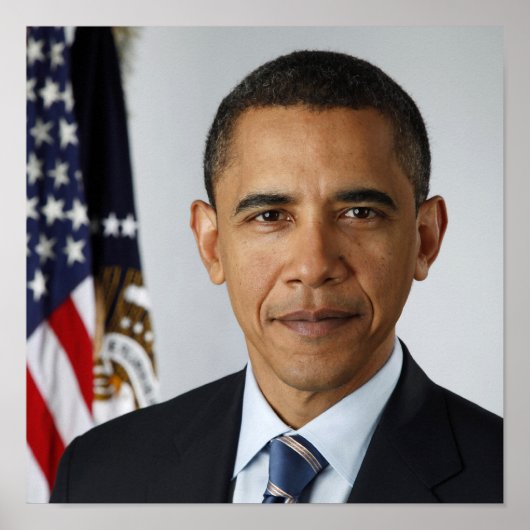 Barack Obama US President White House Portret Poster (Voorkant)