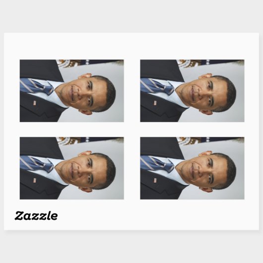 Barack Obama US President White House Portret Rechthoekige Sticker (Vel)