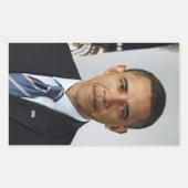 Barack Obama US President White House Portret Rechthoekige Sticker (Voorkant)