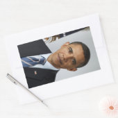 Barack Obama US President White House Portret Rechthoekige Sticker (Envelop)