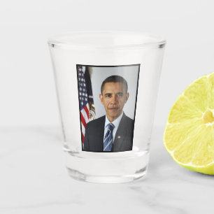 Barack Obama US President White House Portret Shot Glas