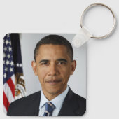 Barack Obama US President White House Portret Sleutelhanger (Achterkant)