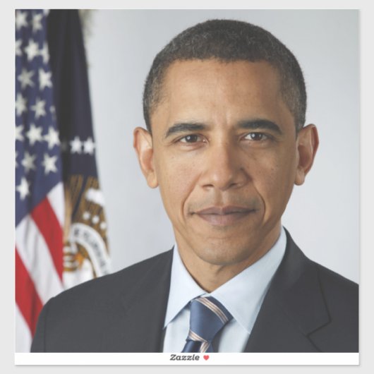 Barack Obama US President White House Portret Sticker (Vel)