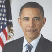 Barack Obama US President White House Portret Sticker (Voorkant)